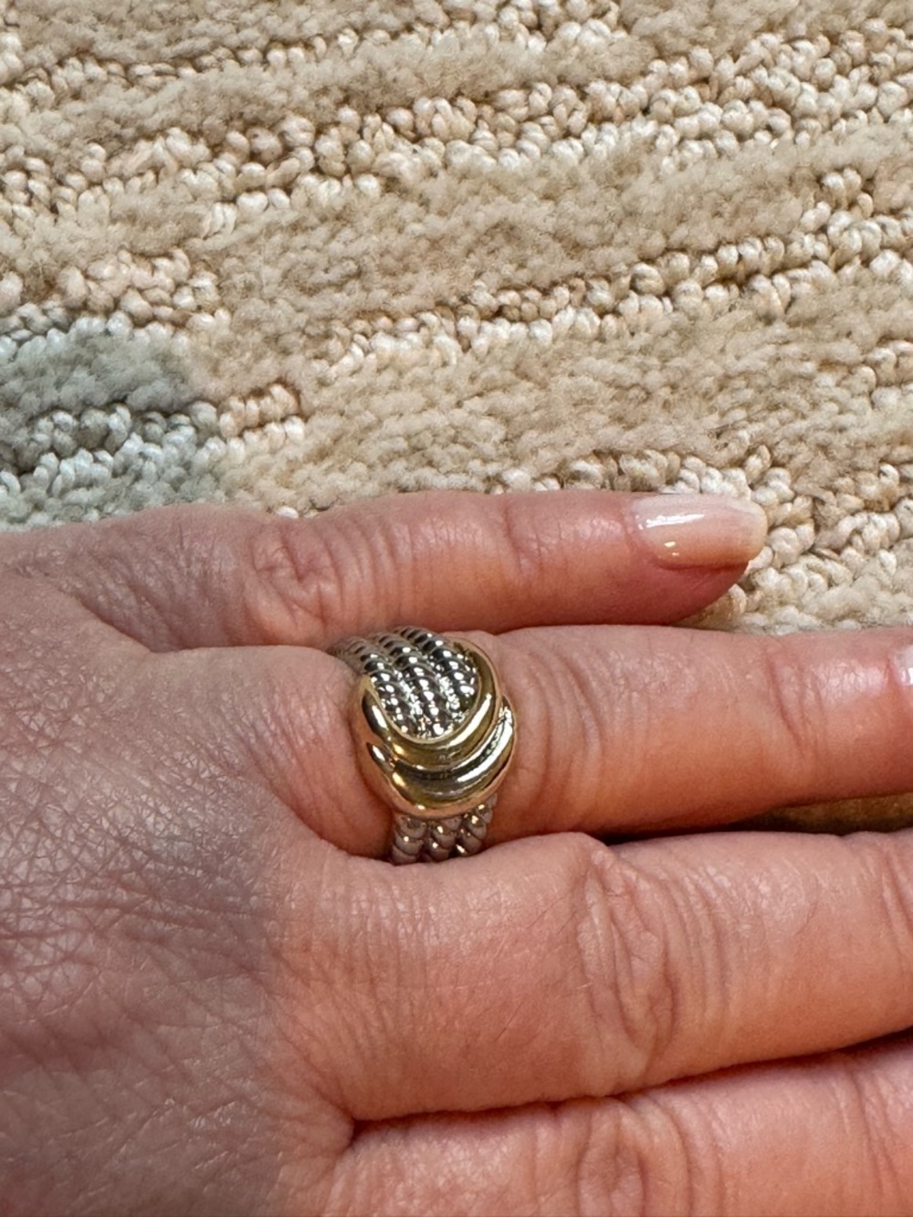 Atterri Two-Tone  Ring - Silver and Gold (Size 8) looks like a name brand ring - Picture 3 of 5
